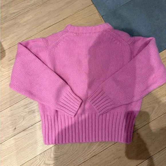 COS Pink Ribbed-Hem Wool Blend Crewneck Sweater - Picture 5 of 5